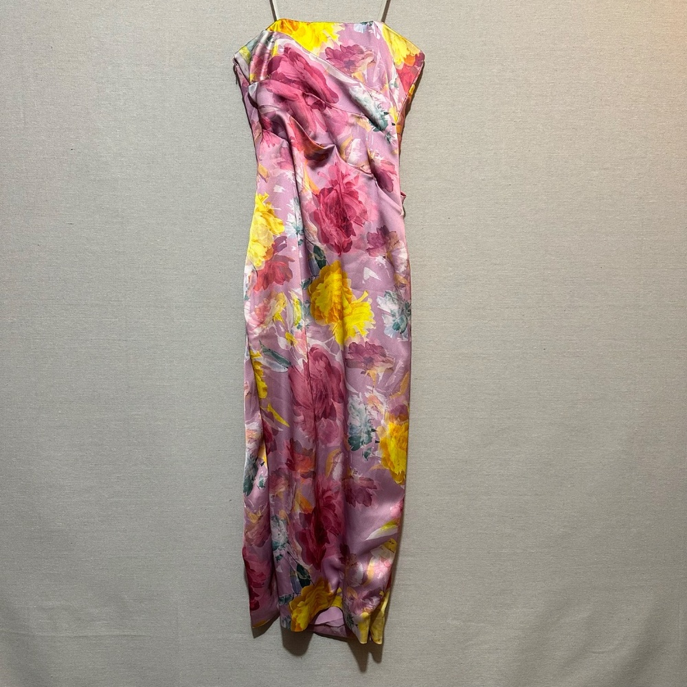 Monique Lhuillier satin strapless dress - size 4 - Picture 2 of 6